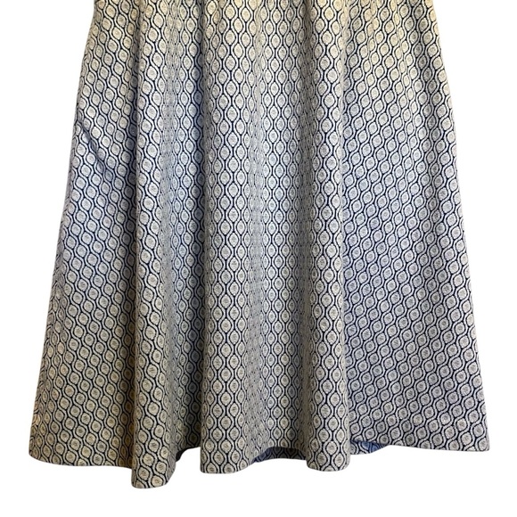 ModCloth XL Fit & Flare Dress Nautical Preppy Silver Sparkle, Deep Pockets 50s - Picture 4 of 10